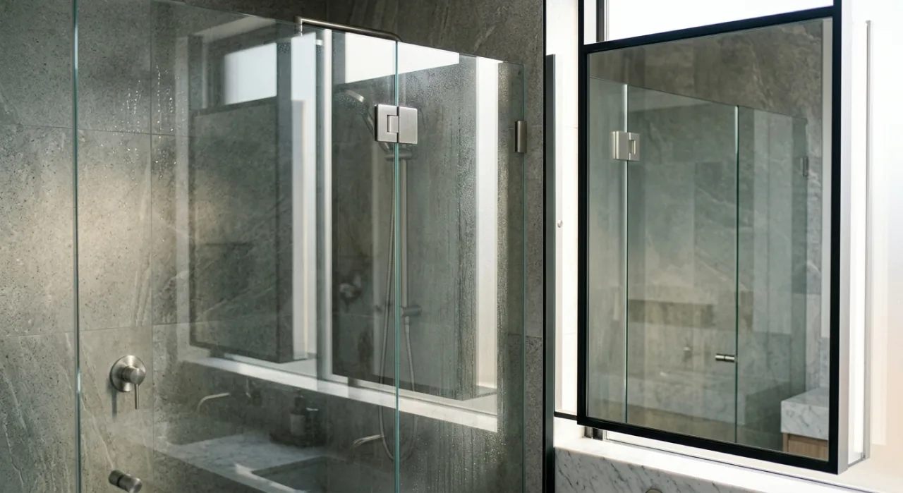 Gamme miroiterie credence paroi de douche garde-corps Montpellier